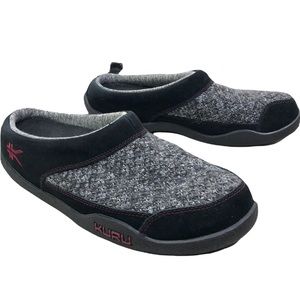 Kuru womens draft slip on gray knit slippers comfort shoes size 10